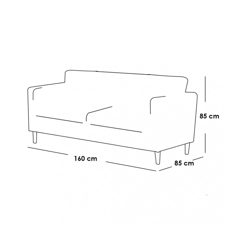 كنبة مقعدين 85×85×160 سم - رمادي -ROOM.140