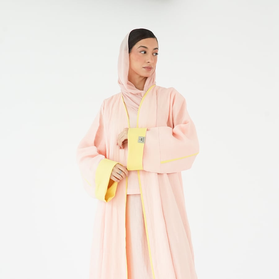 Pink Line Abaya