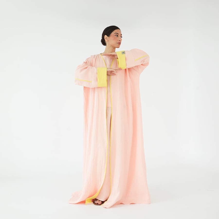 Pink Line Abaya