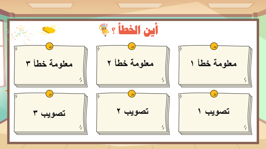 لعبة بوربوينت (أين الخطأ - استراتيجية التفكير الناقد)