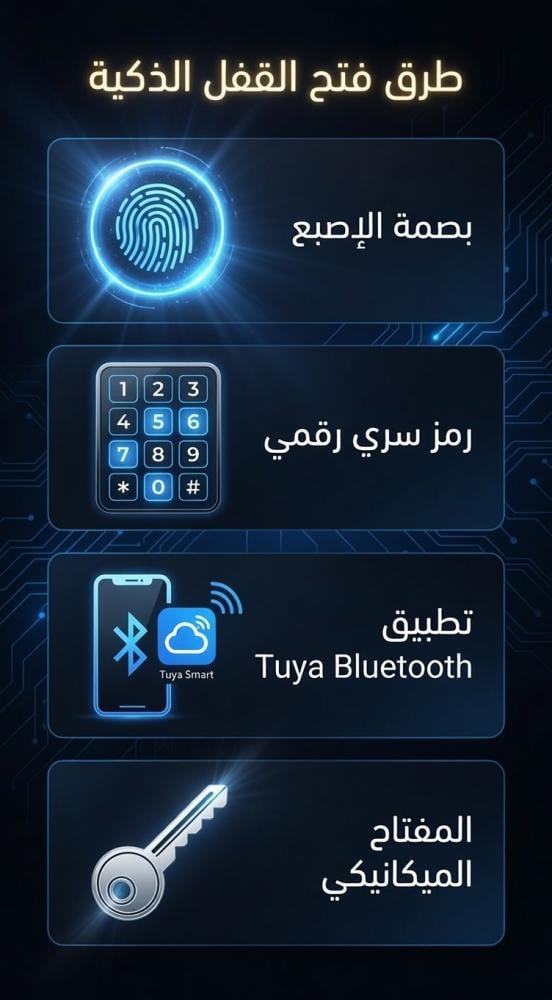 قفل باب ذكي ببصمة الإصبع — فتح سريع بدون مفتاح