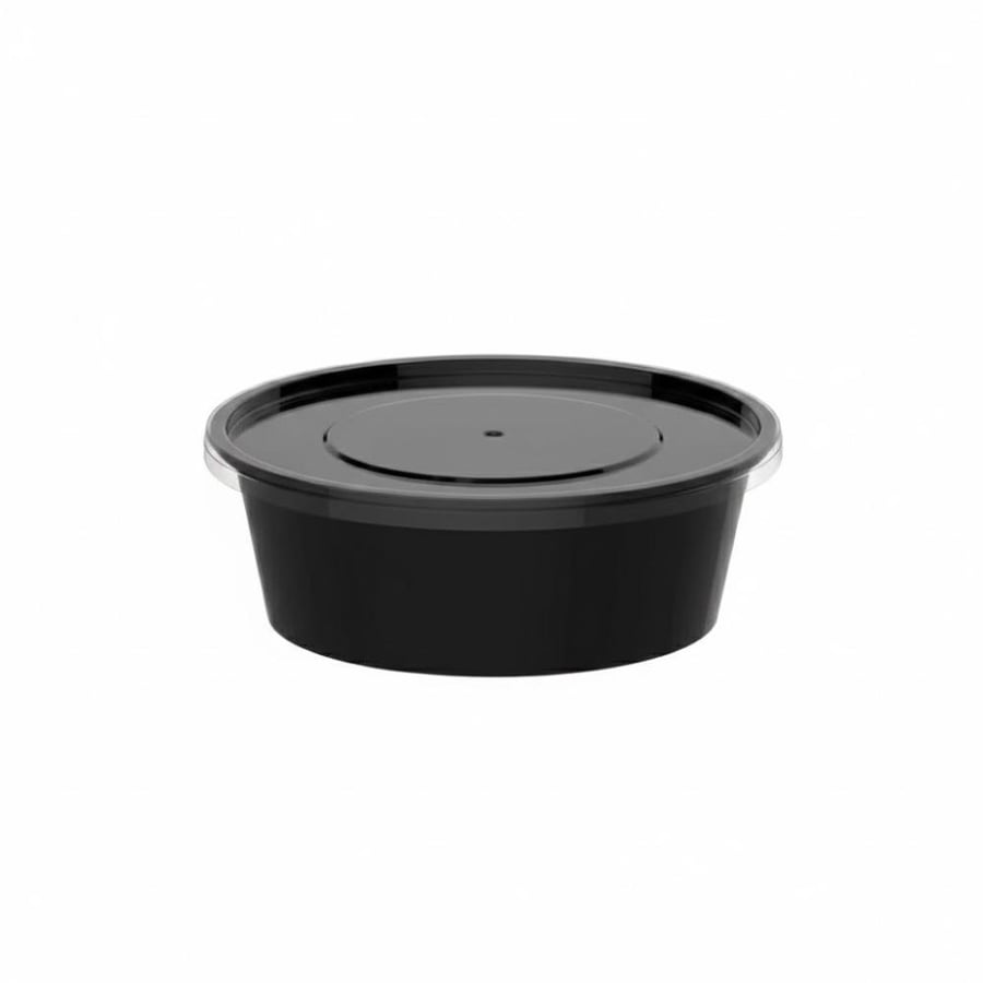 علبة 250ml bpf ( اسود ) دائري