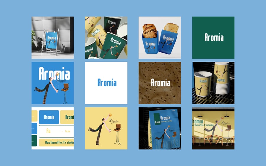 Aromia هوية تجارية جاهزة للبيع مع تعديل الاسم - تناسب مطاعم البيتزا