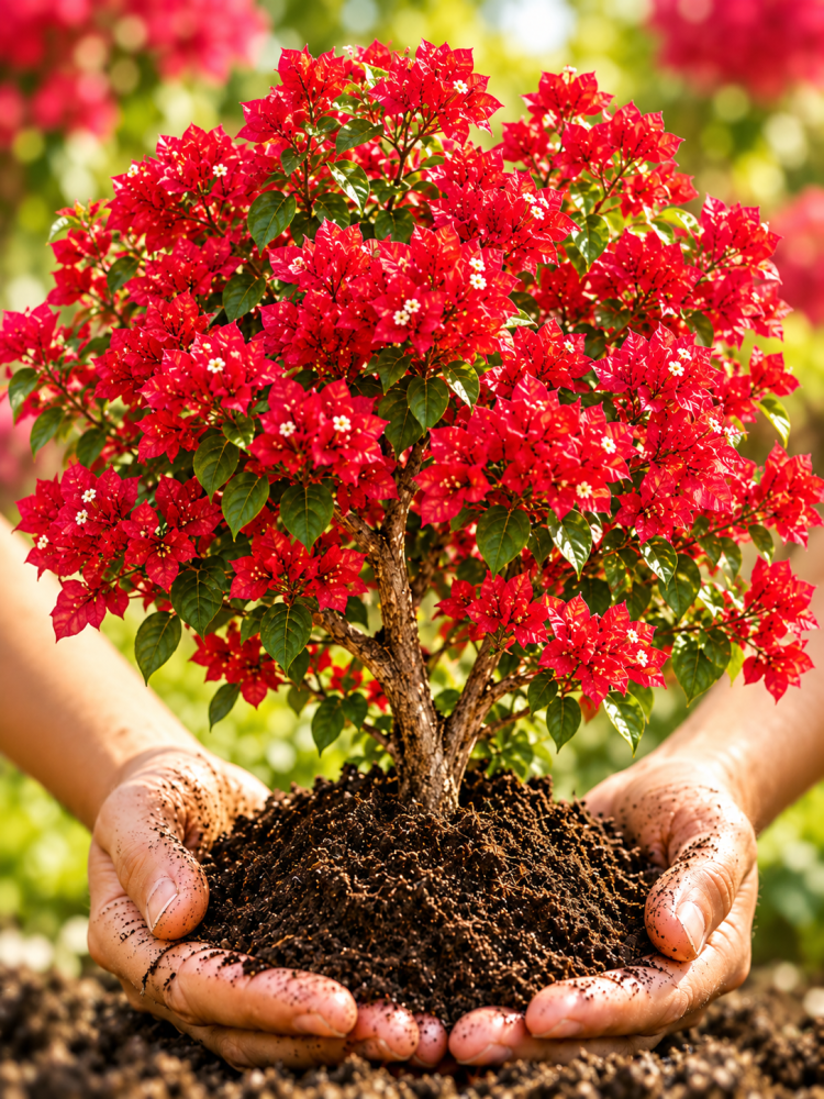 شجرة الجهنمية لون احمر دم الغزال نادر جداً -Bougainvillea عدد محدود توفرت خمس حبات