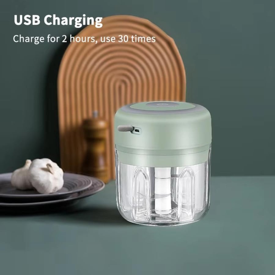 HiPiCok مفرمة طعام كهربائية USB – مفرمة ثوم وخضروات