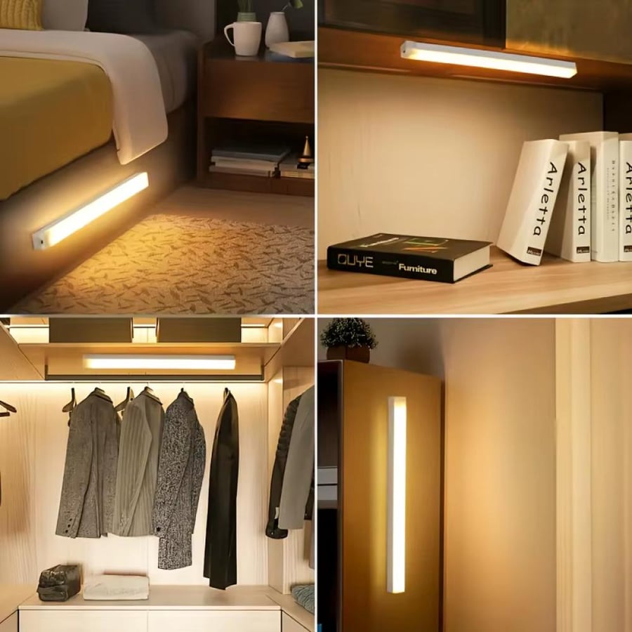 مصباح LED ليلي بحساس حركة – يعمل بالبطارية أو USB