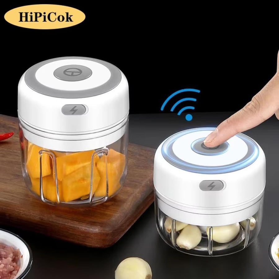HiPiCok مفرمة طعام كهربائية USB – مفرمة ثوم وخضروات