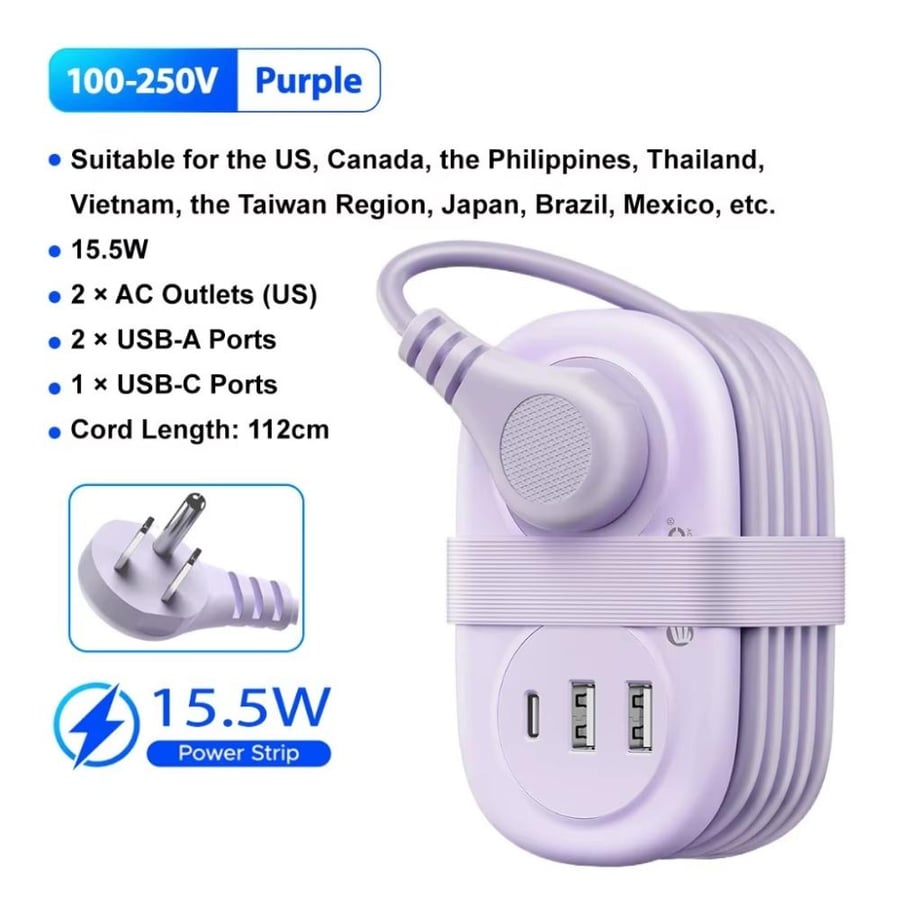 شريط طاقة ORICO AP3 متعدد المنافذ مع USB وType-C