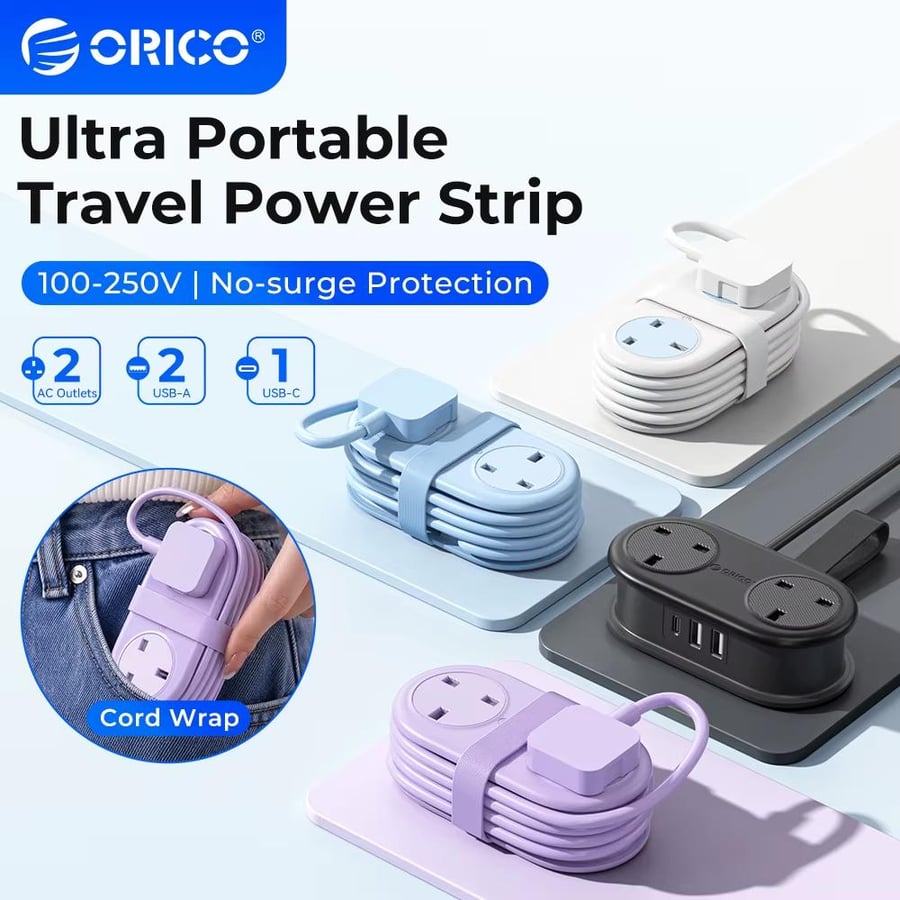 شريط طاقة ORICO AP3 متعدد المنافذ مع USB وType-C