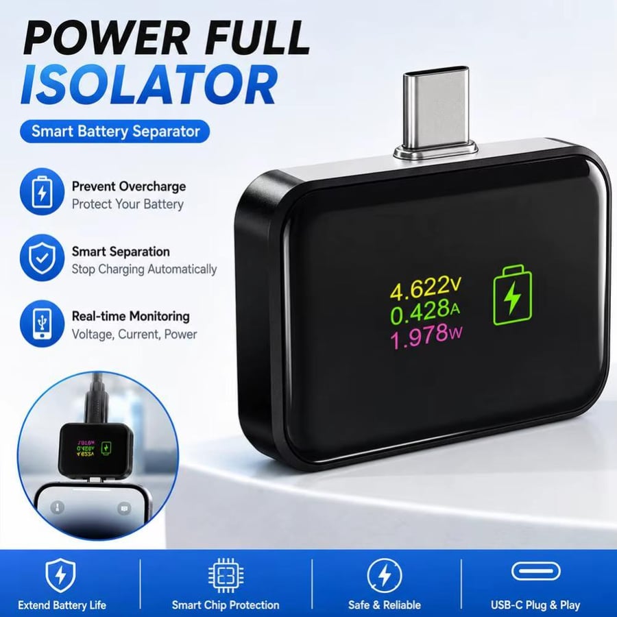 شاحن USB-C سريع 140 واط مع شاشة رقمية وإيقاف تلقائي