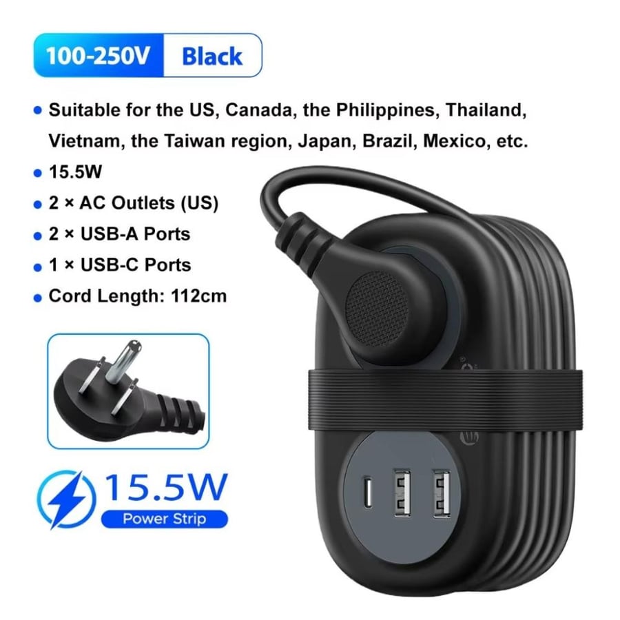 شريط طاقة ORICO AP3 متعدد المنافذ مع USB وType-C