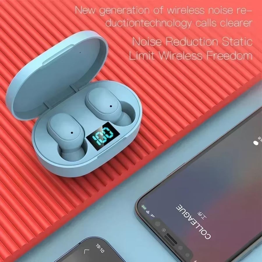 سماعات بلوتوث لاسلكية E6S TWS مع إلغاء الضوضاء وميكروفون