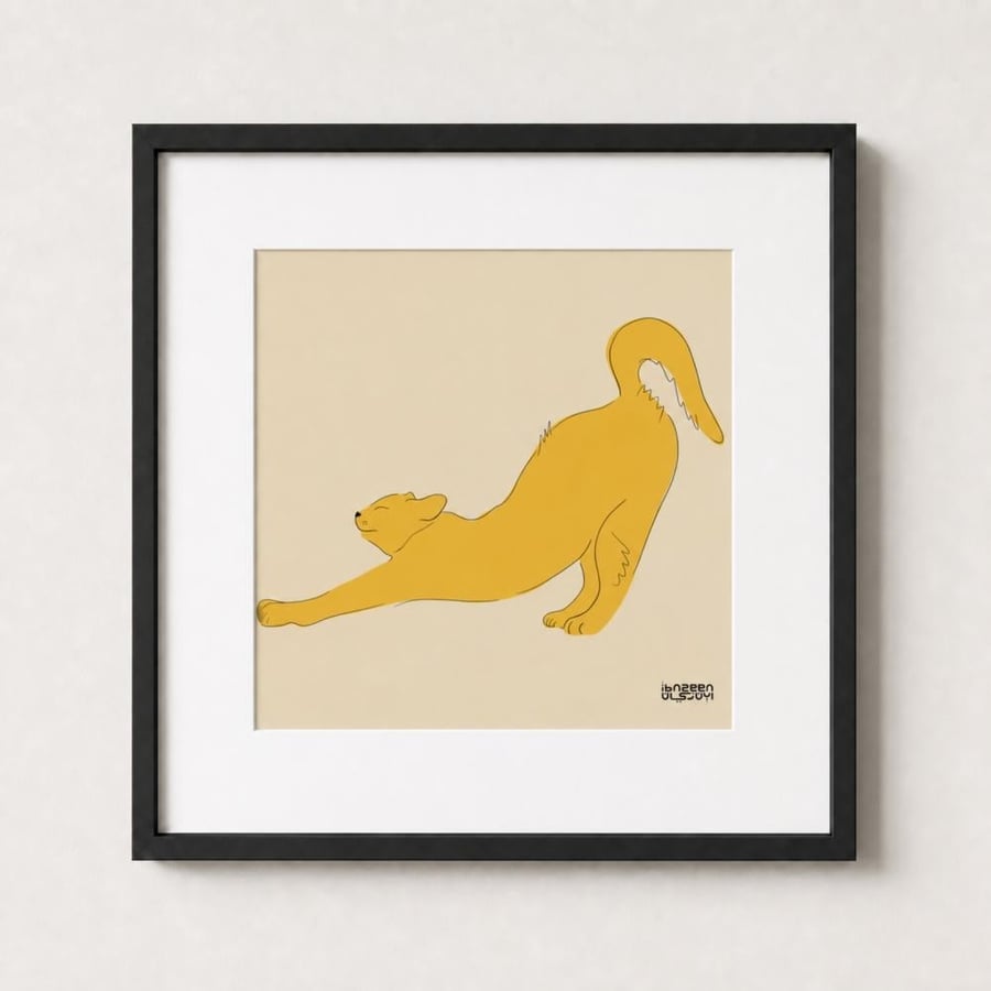 Downward Cat - limited edition print