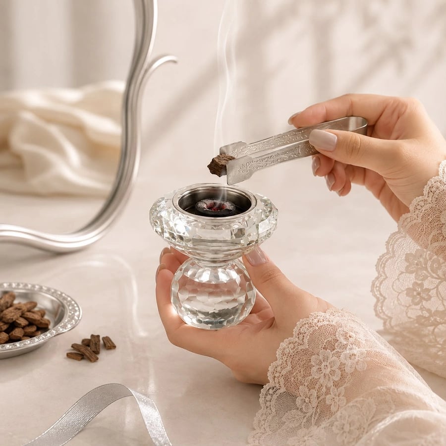 بكج توزيعات 6 حبه - مبخره كريستال - قطعة ديكور منزلية أنيقة