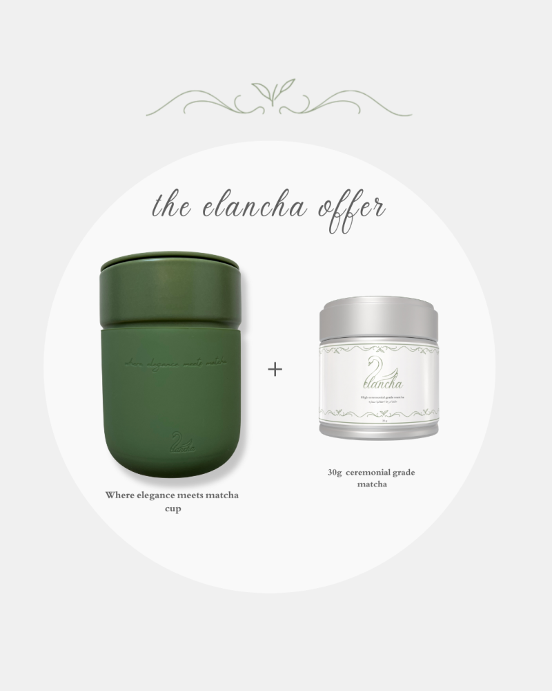 The elancha offer ceremonial grade matcha + green mug