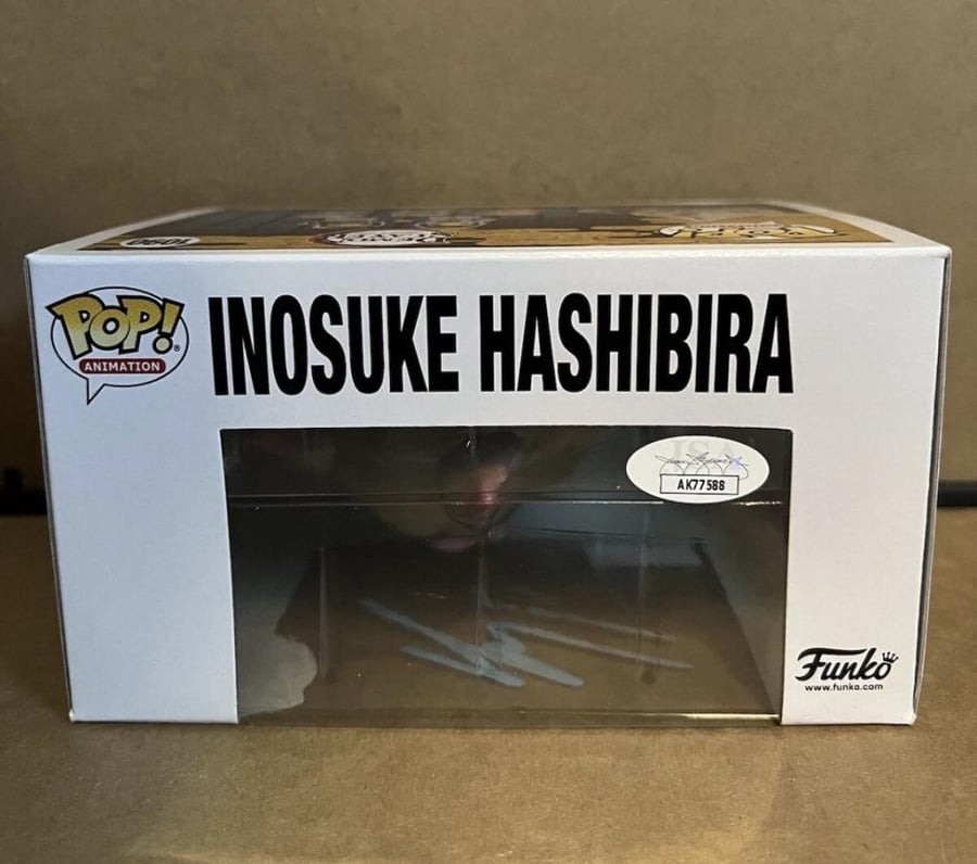 Funko Demon Slayer Inosuke English Voice Actor Signed JSA فونكو موقع وموثق مؤدي الصوت الانجليزي ل اينوسكي قاتل الشياطين