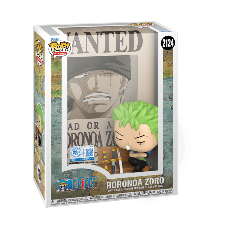 Funko One Piece Zoro Wanted Poster فونكو ون بيس زورو مع خلفية