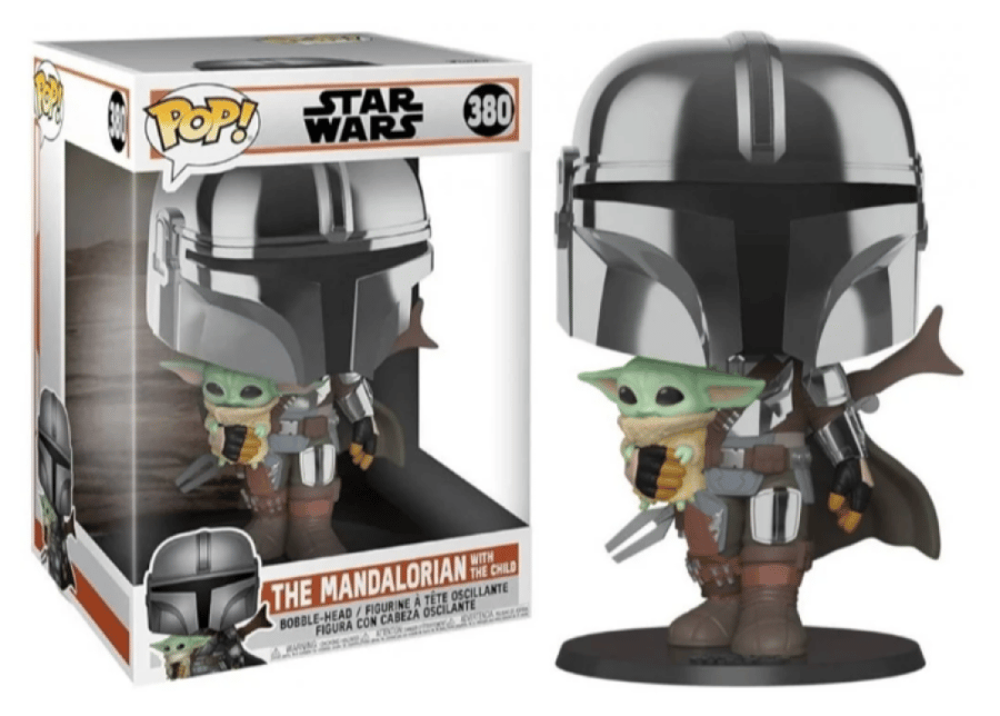 Funko Jumbo 10 inch Star Wars Mandalorian with The Grogu Child 380 فونكو كبير 10 انش