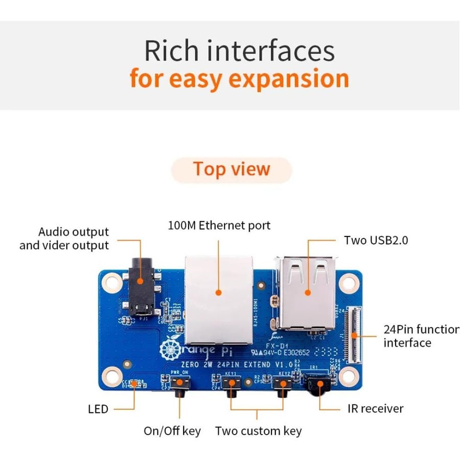 Orange Pi Zero 2 W Expansion Board