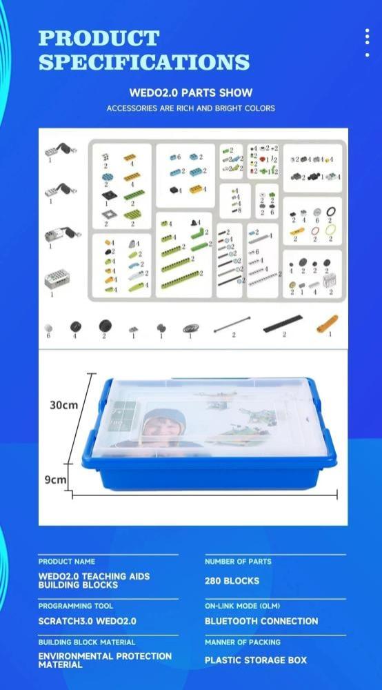 Basic building blocks set from WeDo 2.0 Robotics