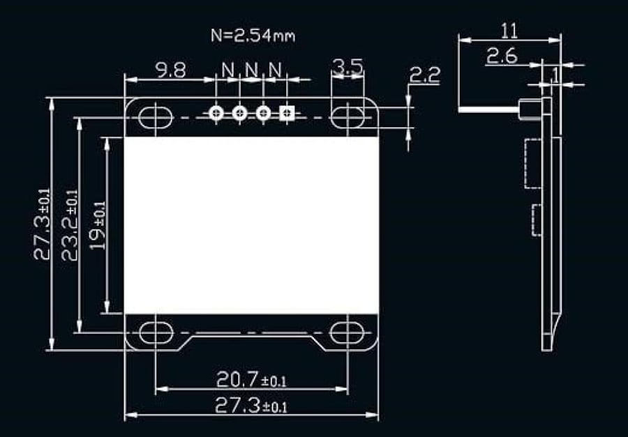 شاشة 0.96  OLED