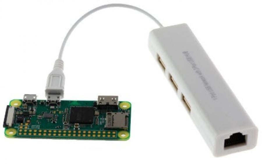 Hub network converter from OTG micro USB to Raspberry Pi Zero device