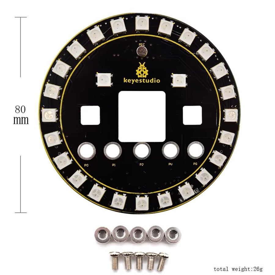 لوحة شيلد حلقية LED RGB لمايكروبت