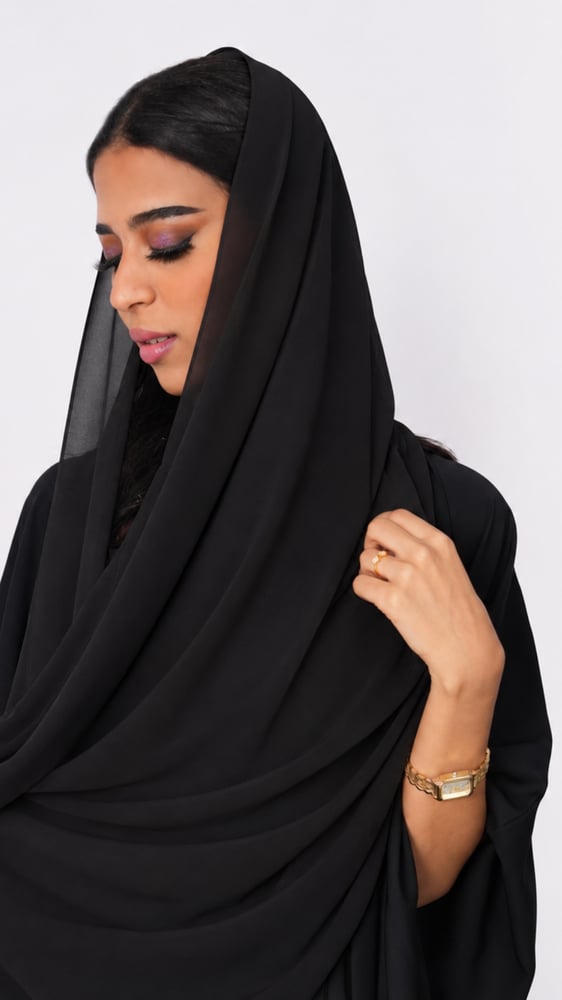طرحة سادة باللون الاسود