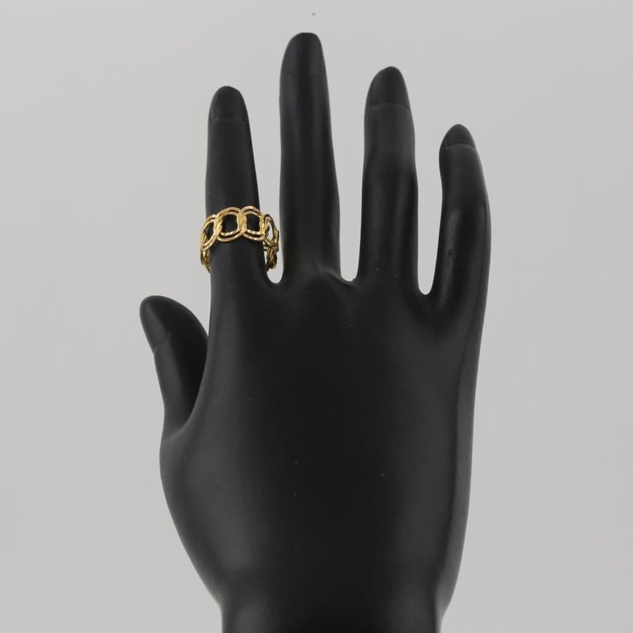Oval chain gold ring - 21 karat