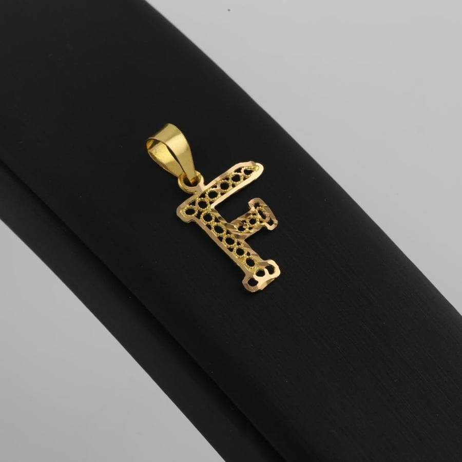 Gold pendant letter F - 21 karat