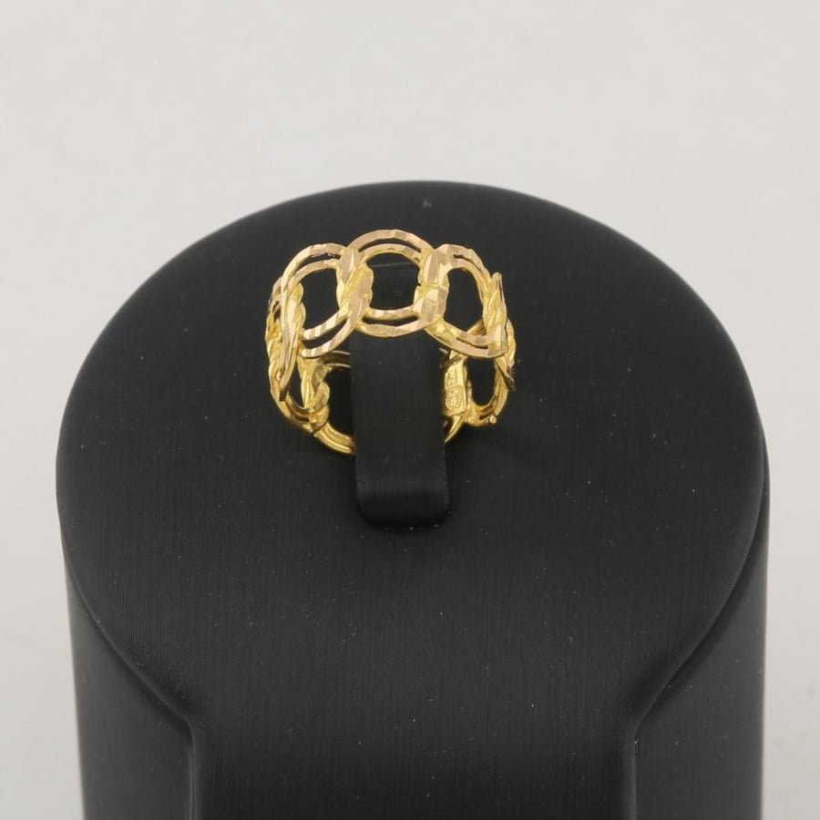 Oval chain gold ring - 21 karat