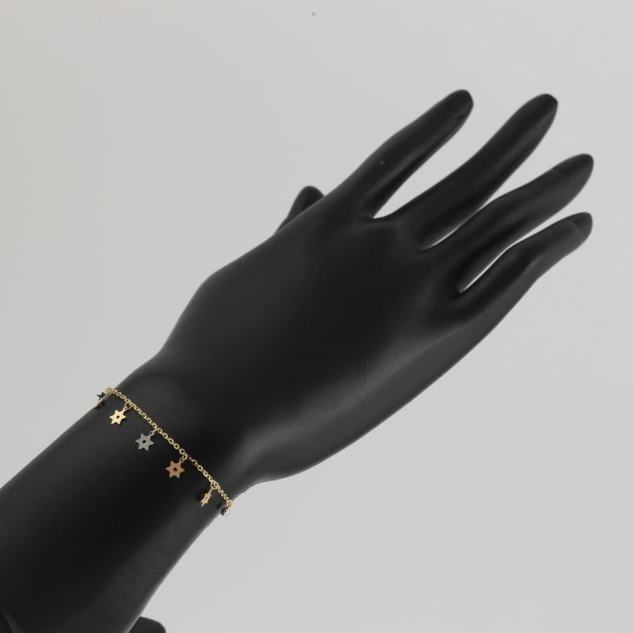 Gold bracelet with colorful geometric designs - 18 karat