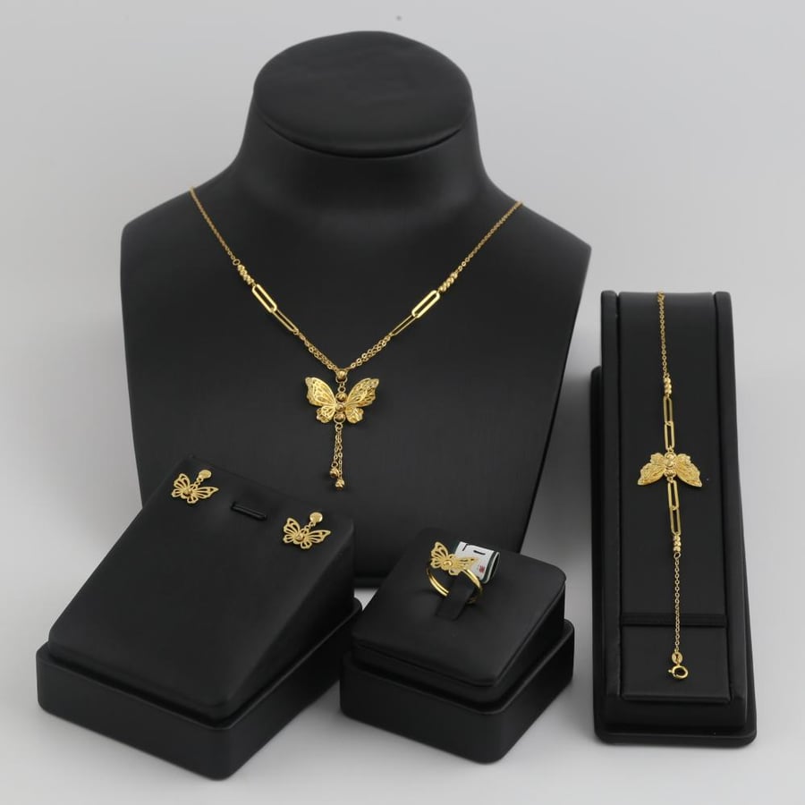 طقم ذهب فراشة - عيار 21