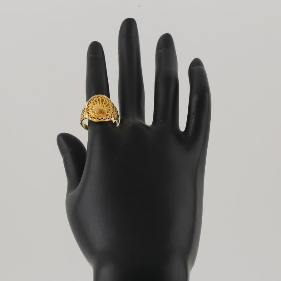 Double twisted round gold ring - 21 karat