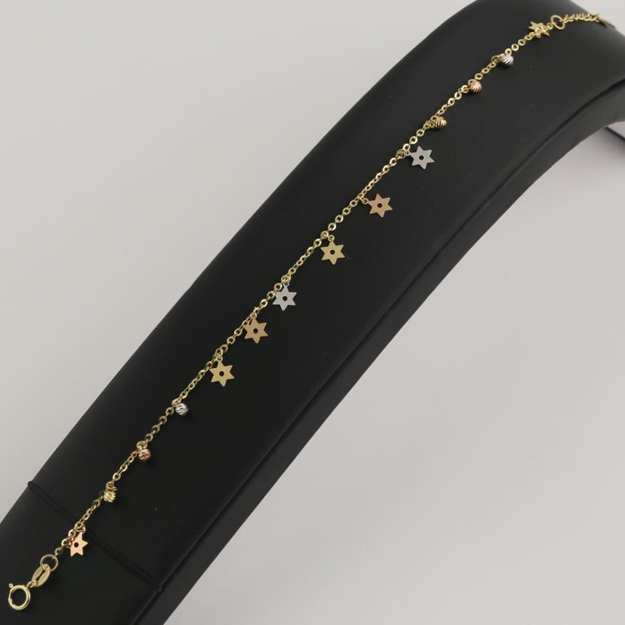 Gold bracelet with colorful geometric designs - 18 karat