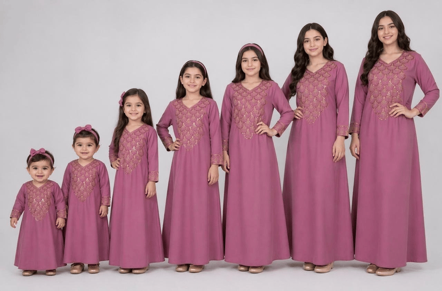 جلابية اطفال بتصميم فاخر متعددة الالوان