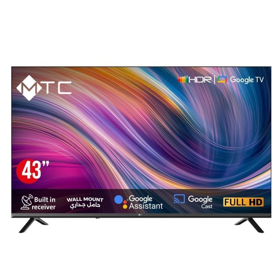 شاشة GOOGLE TV سمارت , ماركة MTC , بمقاس 43 بوصة , MT43FH450GO-FULL HD