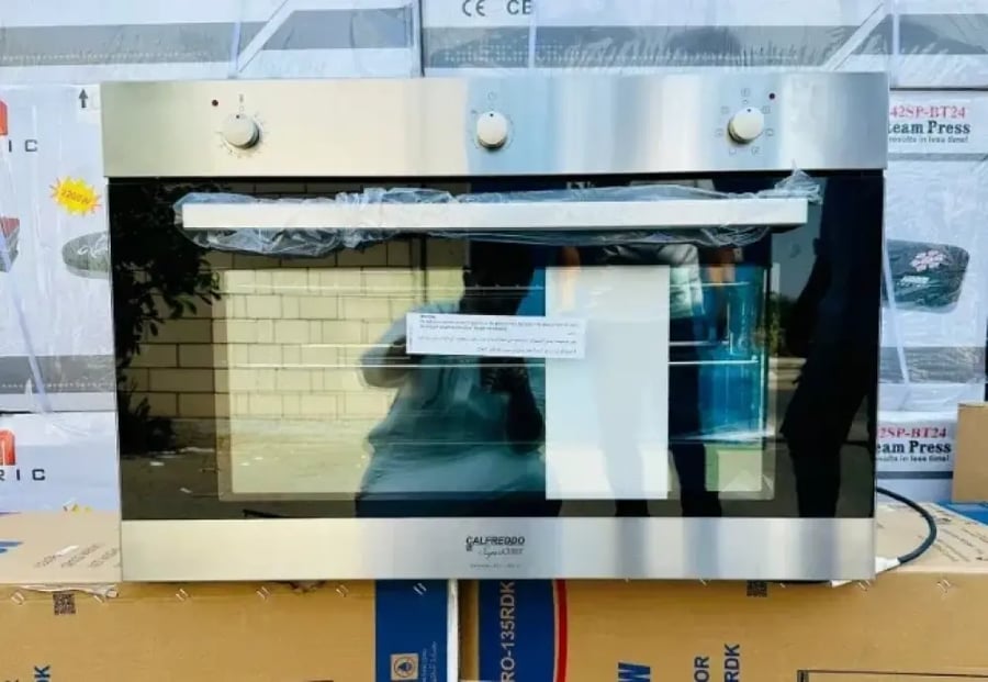 فرن سوبر شيف 6 وظائف كهرباء استيل , ماركة كالفريدو , بمقاس 90 سم , SC955 E6NM