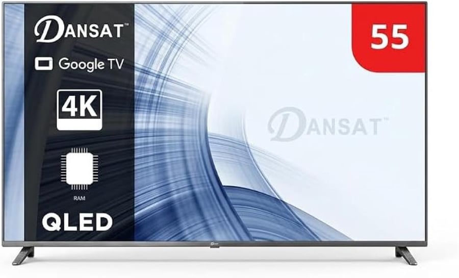 شاشة جوجل تي في 60 هيرتز طويق , ماركة دانسات , بمقاس 55 بوصة , DTD55QLED60HZ