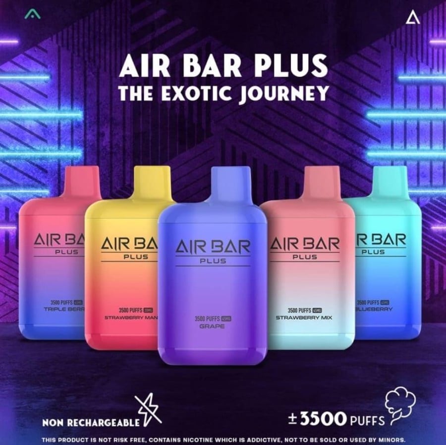 Inhaler Air Bar Plus 3500 puffs colorful water Max