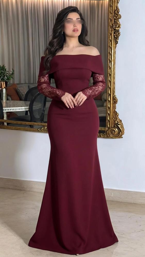 فستان سهره باربي تطريز يدوي دانتيل فرنسي