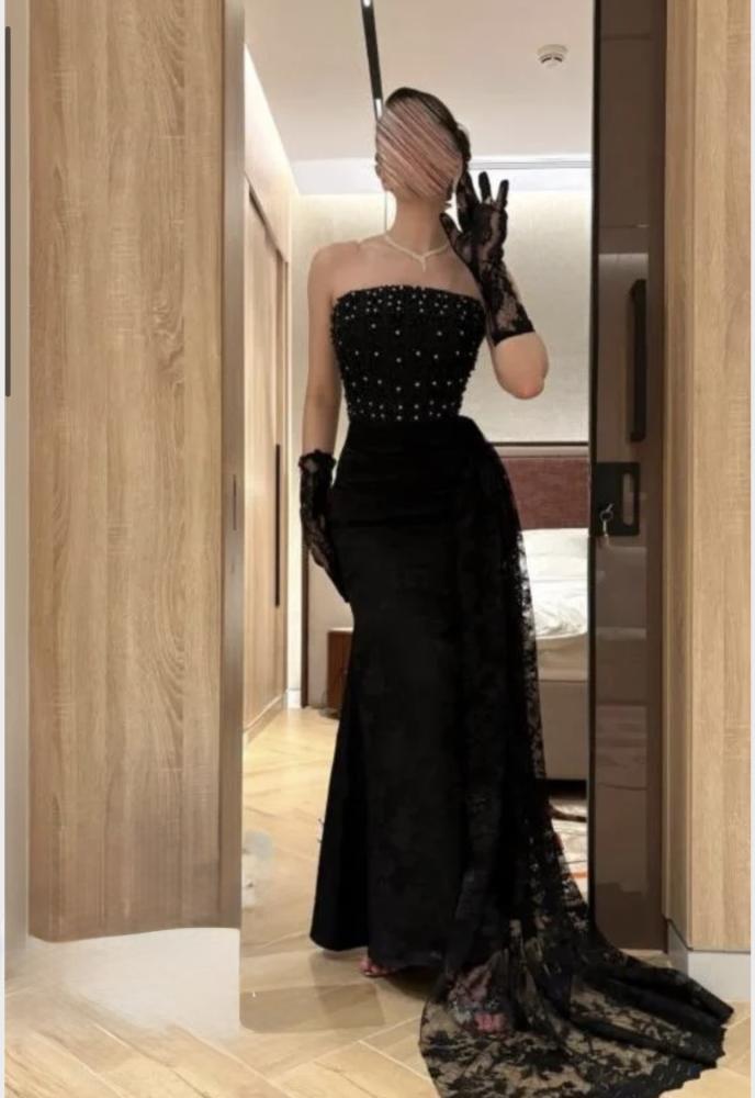 Elegant Black Evening Dress - فستان سهرة أسود أنيق