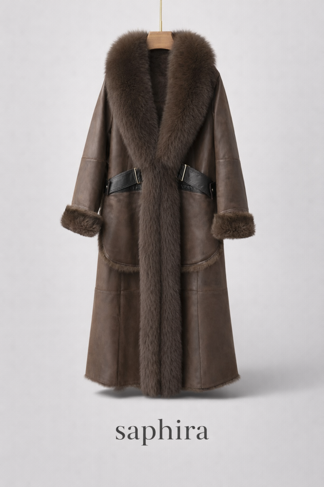 Real rabbit with fox fur coat