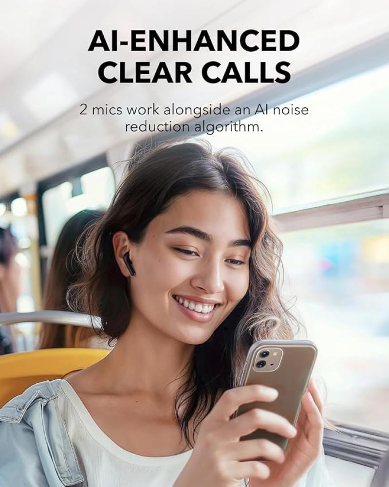 سماعات بلوتوث Soundcore K20i من أنكر – صوت نقي، بطارية تدوم طويلاً، مريحة للاستخدام اليومي - اسود