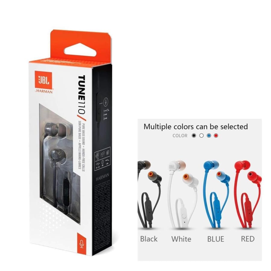 JBL wired earphone T110 In-Ear - JBL - Red AUX input