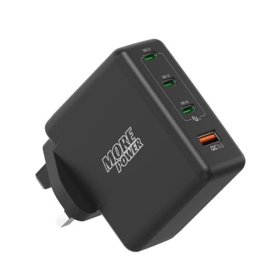 شاحن بيت مور بور 100 واط 3 منفذ PD ومنفذ USB