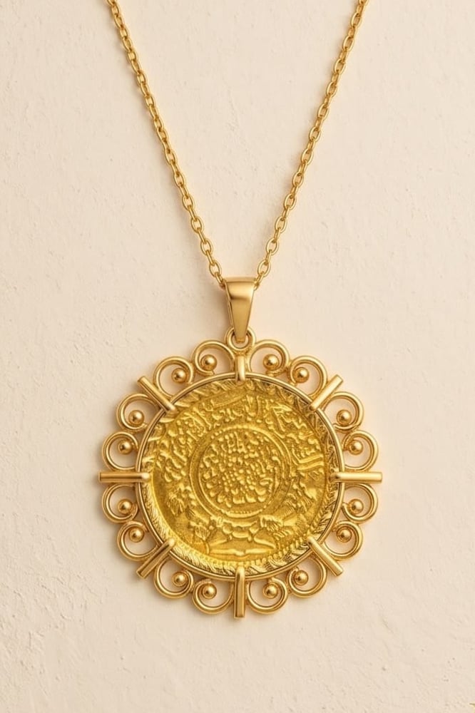 عقد أطار ذهب مع الجنية 24k