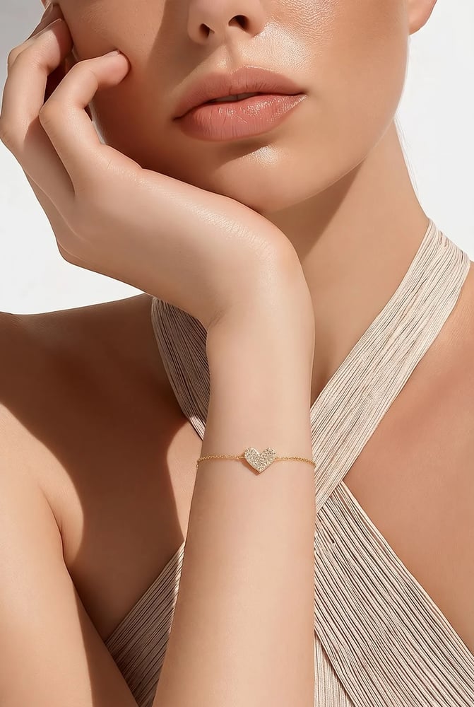 سوارة ذهب heart 18k