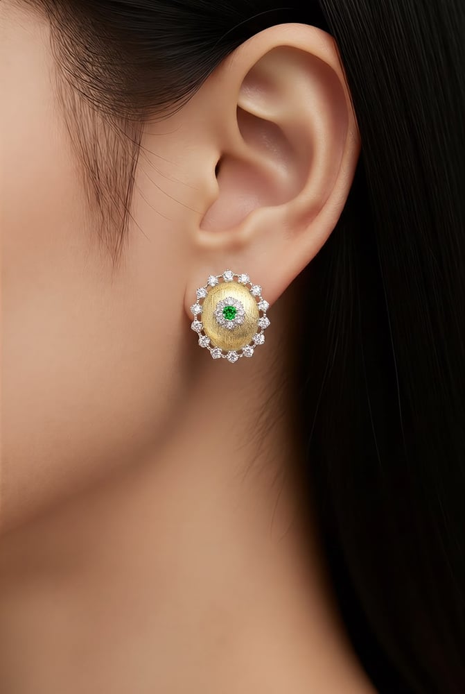 طقم ذهب تصميم مميز مطفي 18k