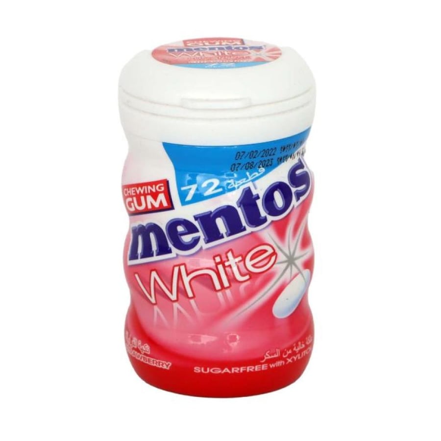 Mentos White Strawberry Chewing Gum 72